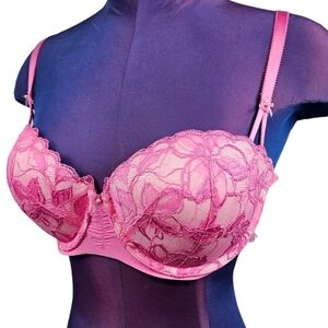 Victoria's Secret Balconette Light Pink Lace Push-Up Bra Size 34D‎ Women's
